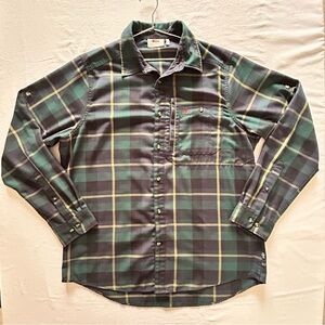 Fjallraven Plaid Button Up Shirt Mens XL Green Navy Outdoor Hiking